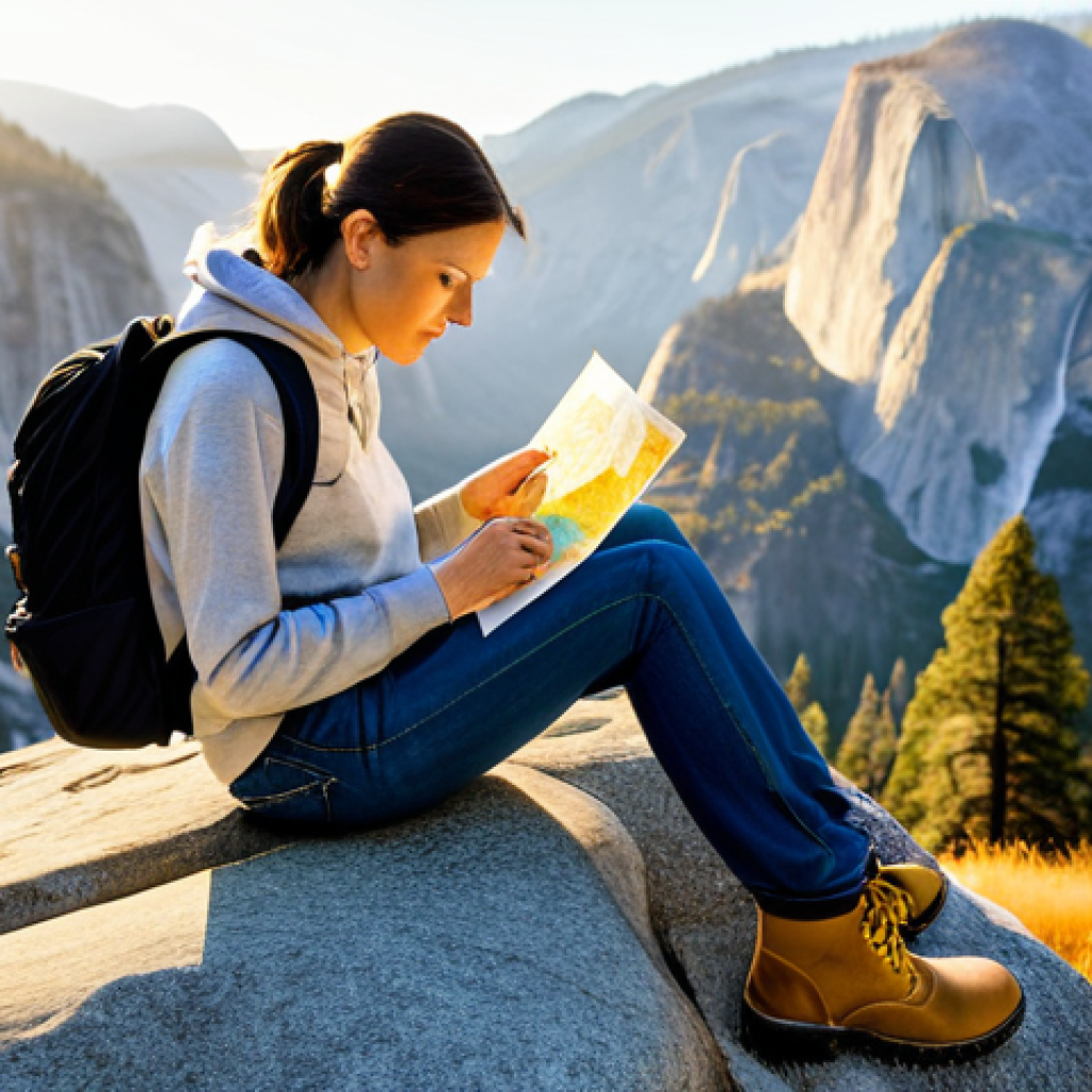 로우테크 라이프와 저렴한 여행 팁 - "Digital Detox in Nature"**
A fully clothed woman in modest outdoor attire (hiking boots, jeans, a ...