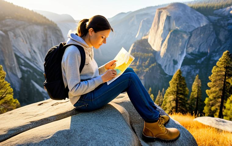 로우테크 라이프와 저렴한 여행 팁 - "Digital Detox in Nature"**
A fully clothed woman in modest outdoor attire (hiking boots, jeans, a ...