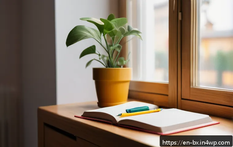 로우테크 라이프에서의 목표 설정 방법 - A cozy, minimalist home workspace featuring a wooden desk with a simple analog kitchen timer, a spir...